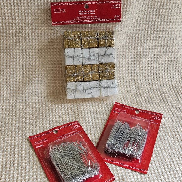 Ashland‎ Christmas Miscellaneous Set - Ornaments Hooks + Gift Mini Decorations - Picture 1 of 5